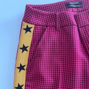 Scotch and soda cropped pants. (Ankle) pink with yellow gold stripes with stars.